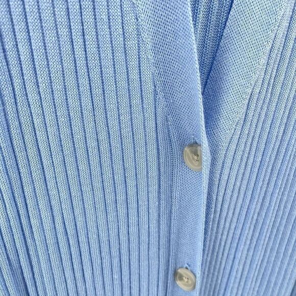 Worthington Womens Cardigan Sweater Duster Longline Button Up V Neck Blue XL - Picture 6 of 10